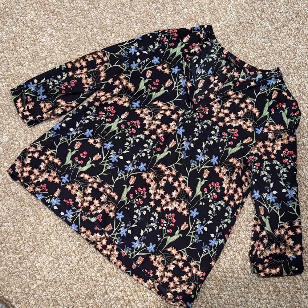 DALIA med v-neck 3/4 sleeve blouse